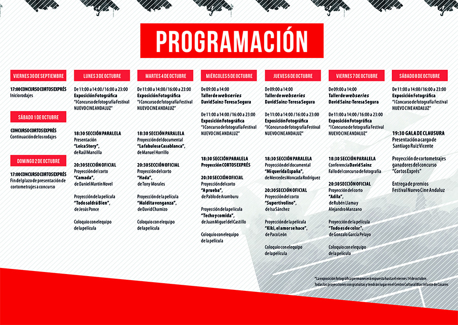 Programa 2016 Festival Nuevo Cine Andaluz de Casares