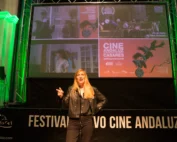 La actriz Sonia Barba presenta la película "Fin de Fiesta", dirigida por Elena Manrique, en el XII Festival Nuevo Cine Andaluz de Casares