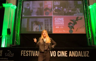 La actriz Sonia Barba presenta la película "Fin de Fiesta", dirigida por Elena Manrique, en el XII Festival Nuevo Cine Andaluz de Casares
